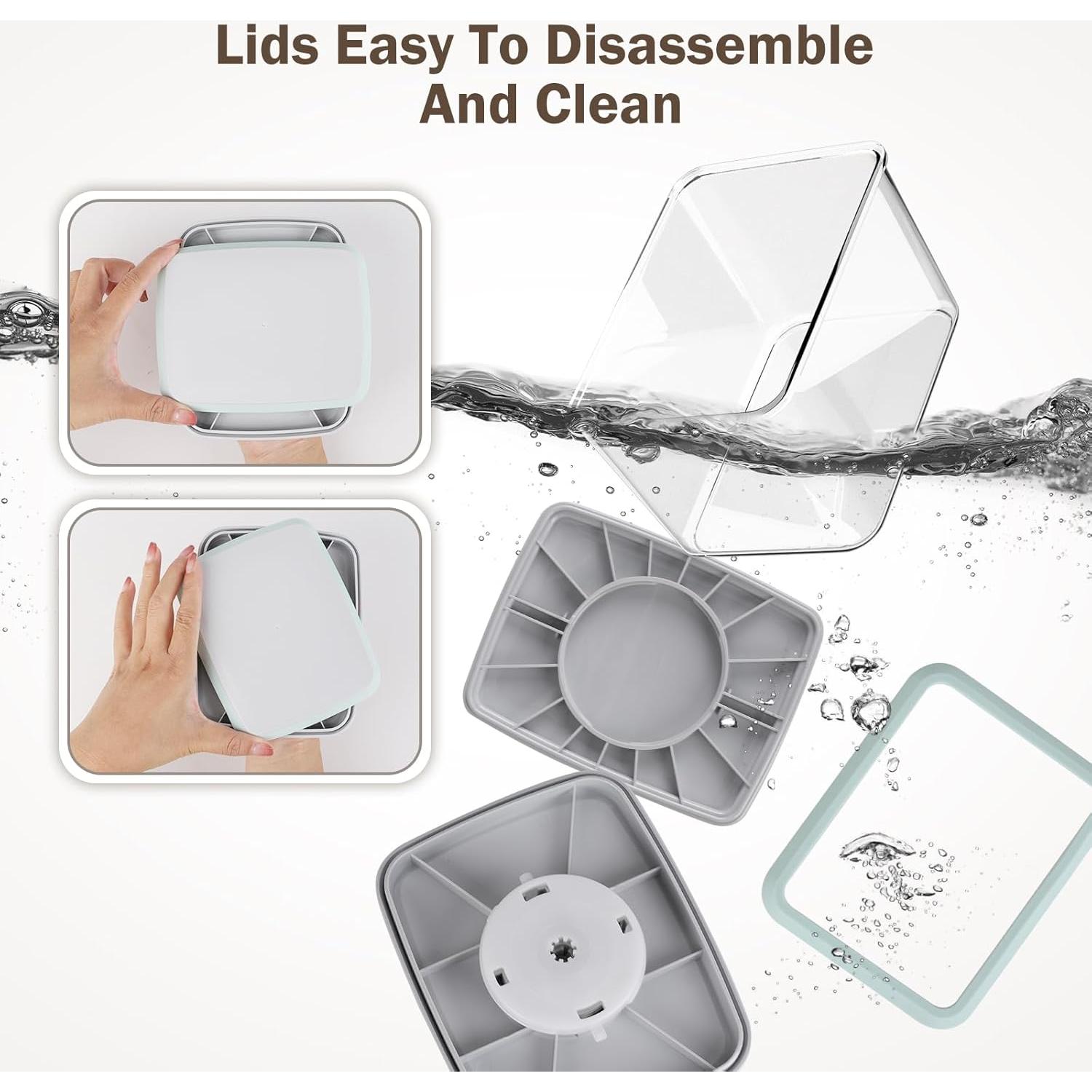 Juego de 6 Contenedores de Almacenamiento Melovom 26.5L Herméticos