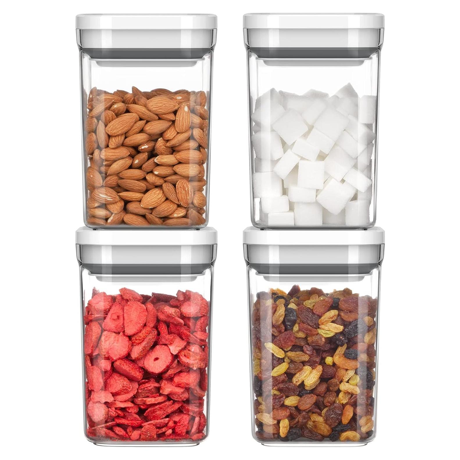 MR.SIGA Set de 4 Contenedores Herméticos 1L Blanco BPA Free