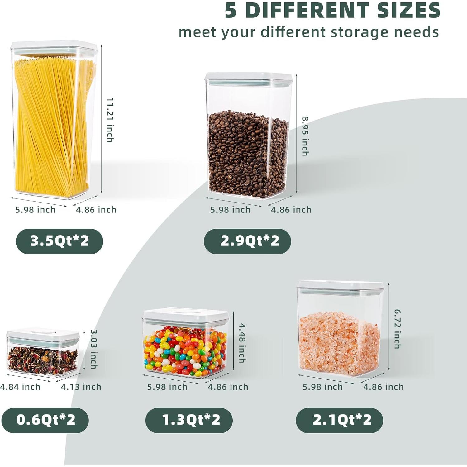 Set de 10 Contenedores Herméticos Tourdeus Apilables BPA Free