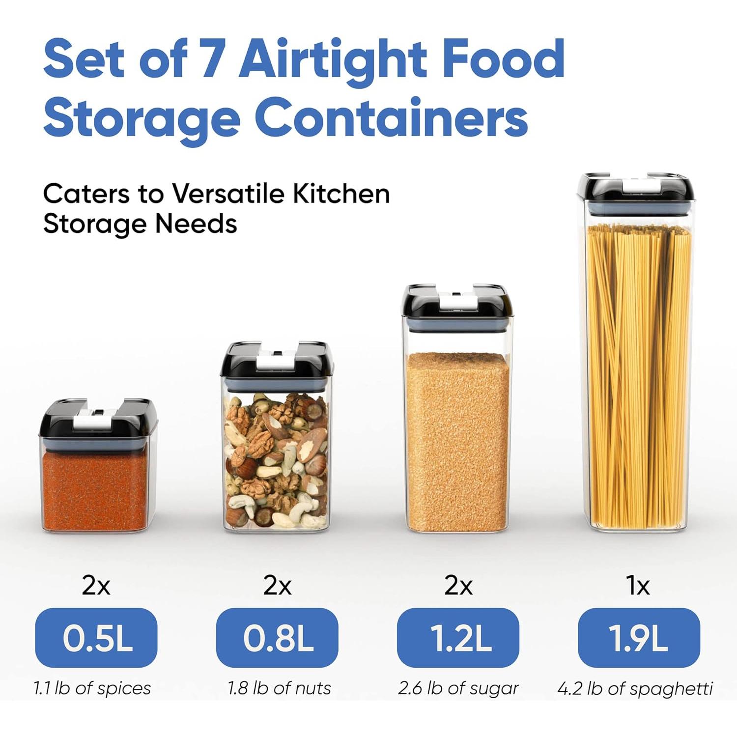 Set de 7 Contenedores Herméticos Camino del Chef - Plástico Transparente