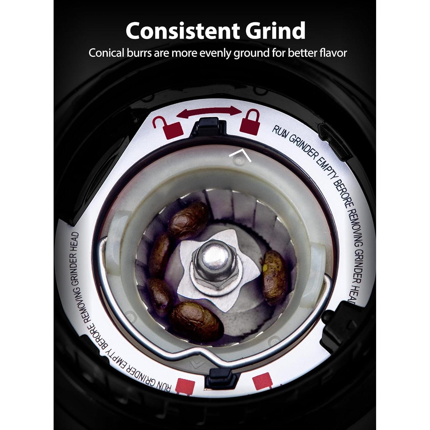 Molino de Granos de Café Aromaster 48 Configuraciones Acero Inoxidable