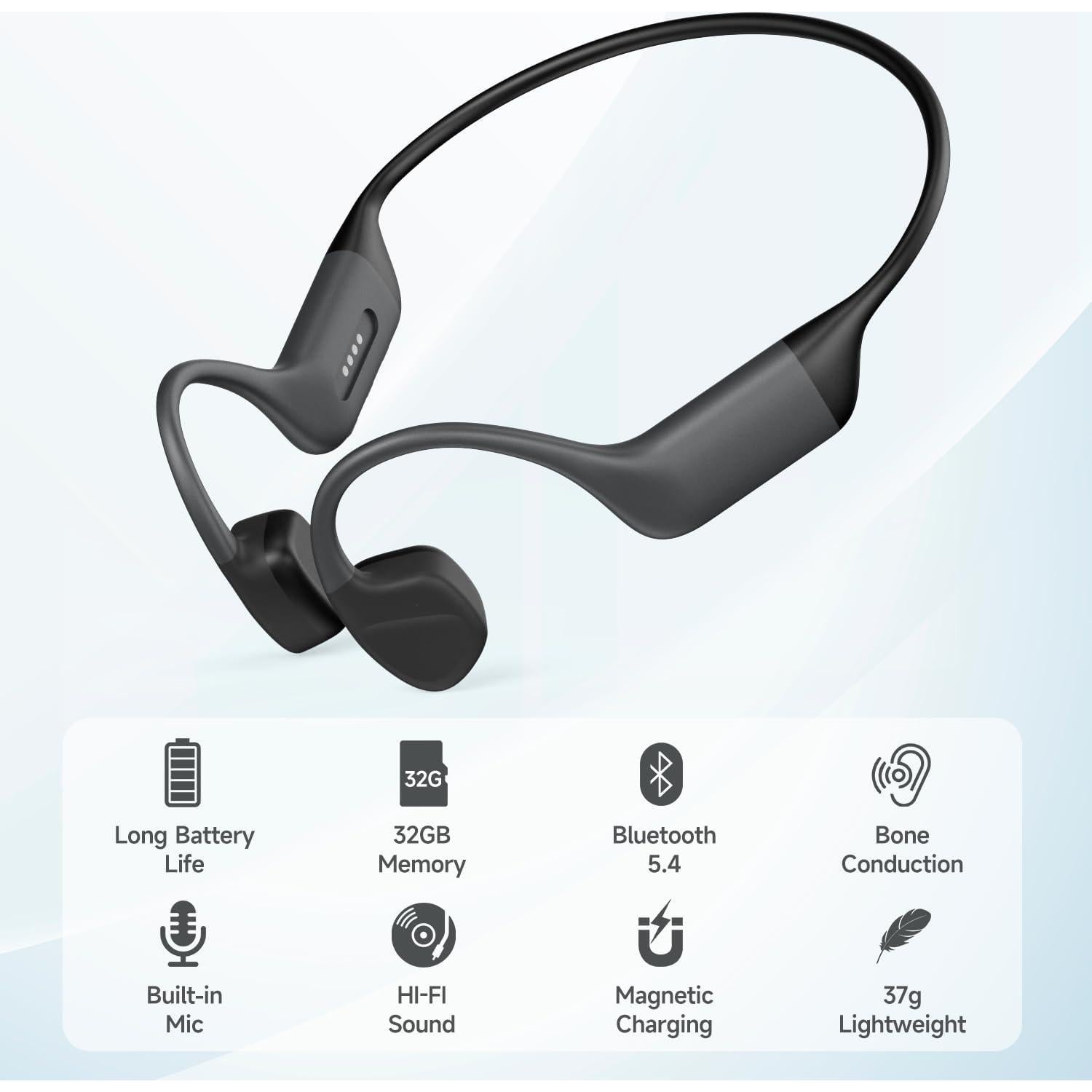 Auriculares de Conducción Ósea JVenus S800pro Bluetooth 5.4 IPX8