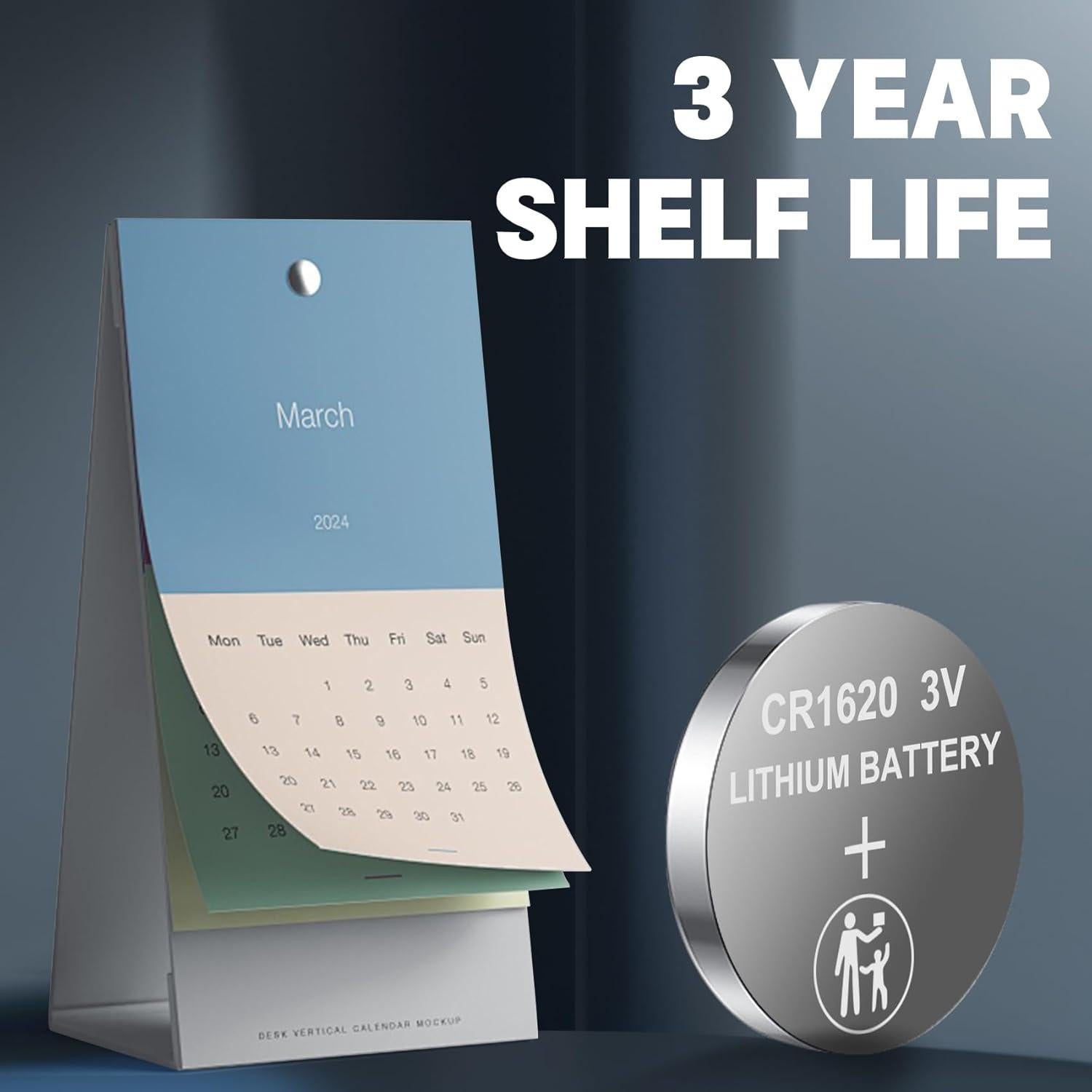 Baterías CR1620 Messule Paquete de 10 Células de Litio 3V