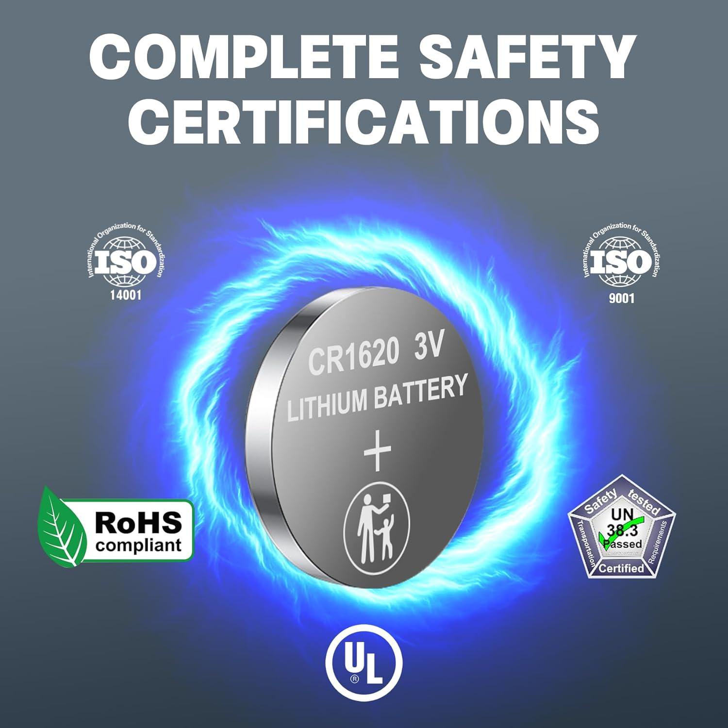 Baterías CR1620 Messule Paquete de 10 Células de Litio 3V