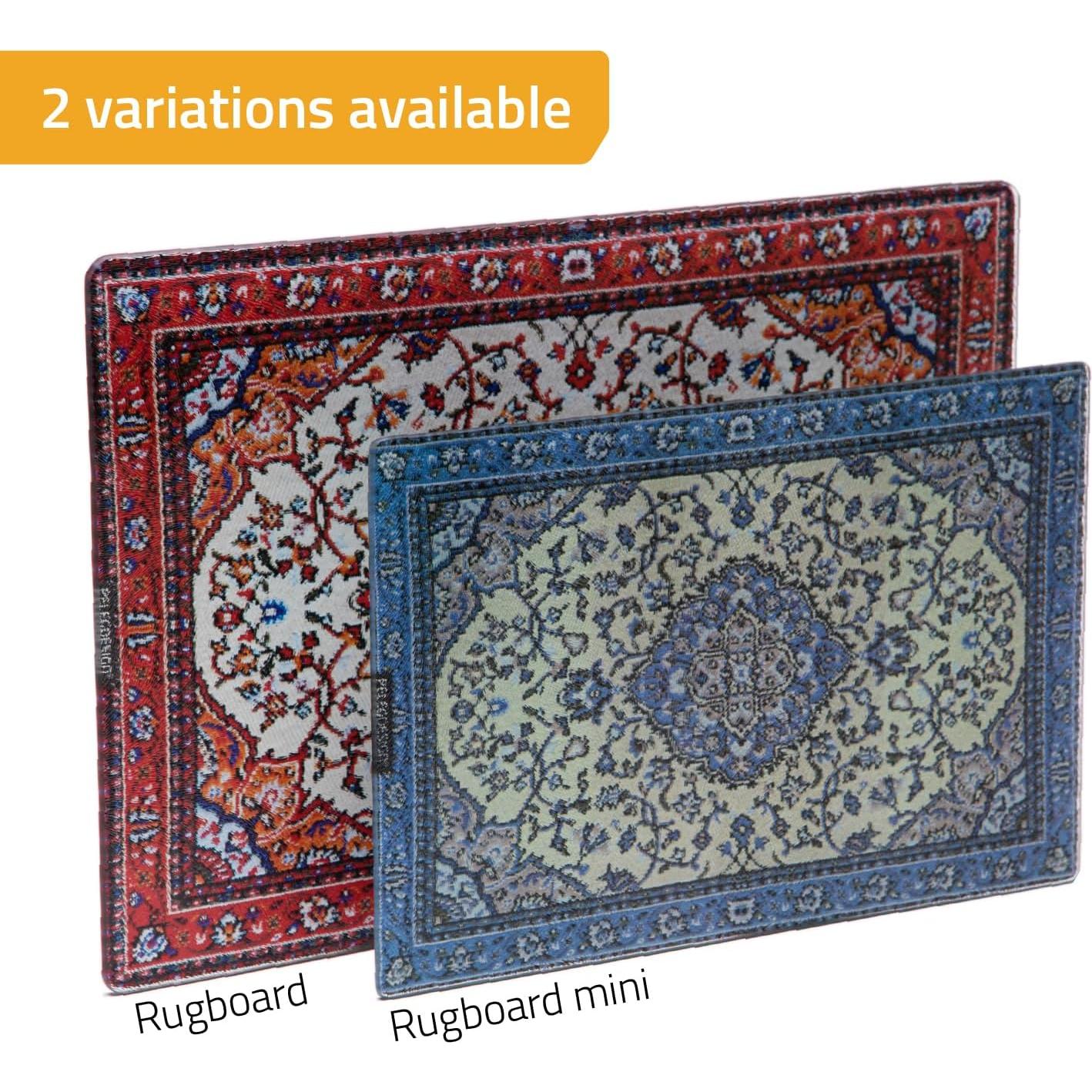 PELEG DESIGN Tempered Glass Cutting Board, 7.4" x 11" – Decorative Glass Cutting Board for Kitchen Counter, Heat & Shatter Resistant Chopping Board & Serving Tray, Magic Carpet Design (Rugboard)