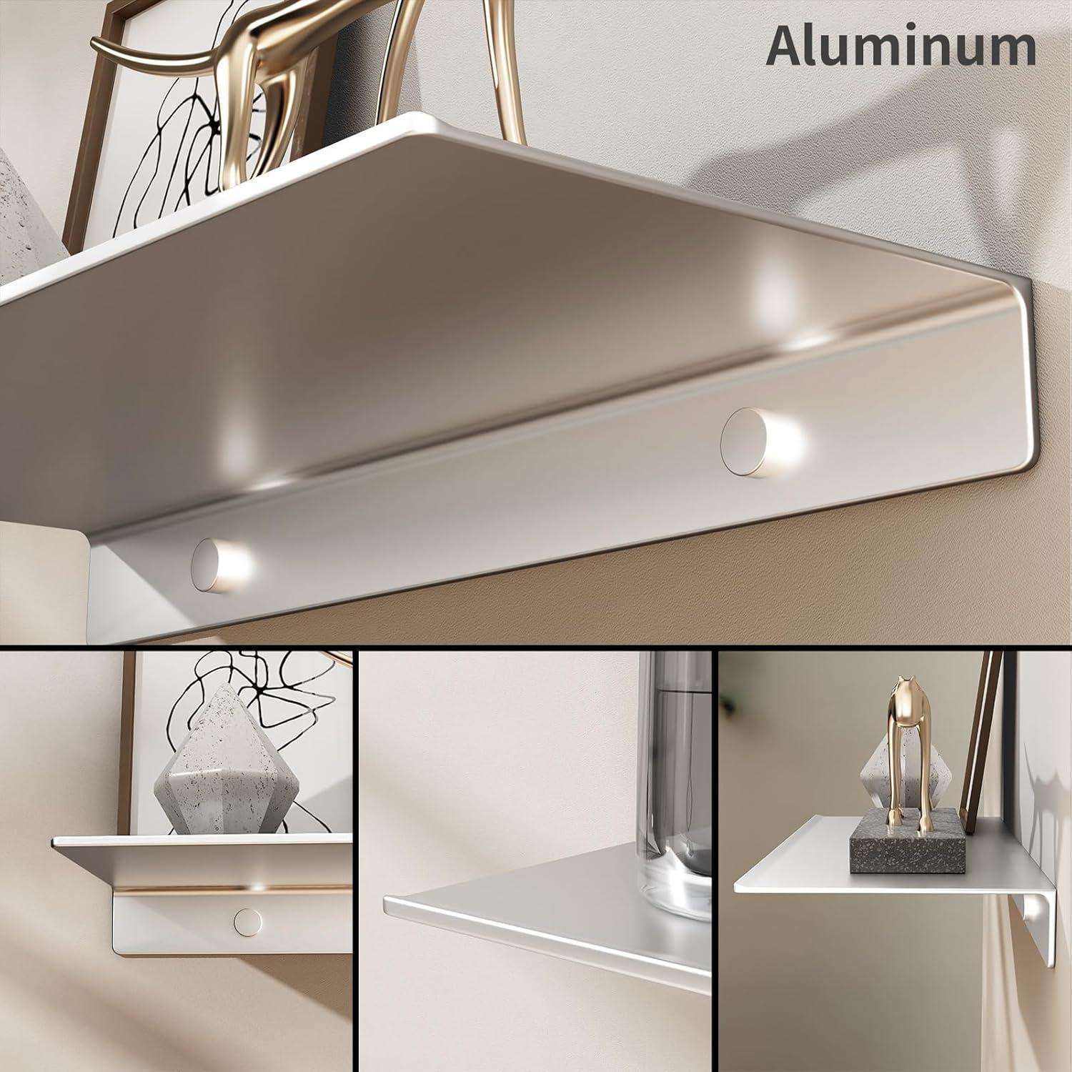 Estante Flotante de Metal Danpoo 30.48 cm Plata para Pared