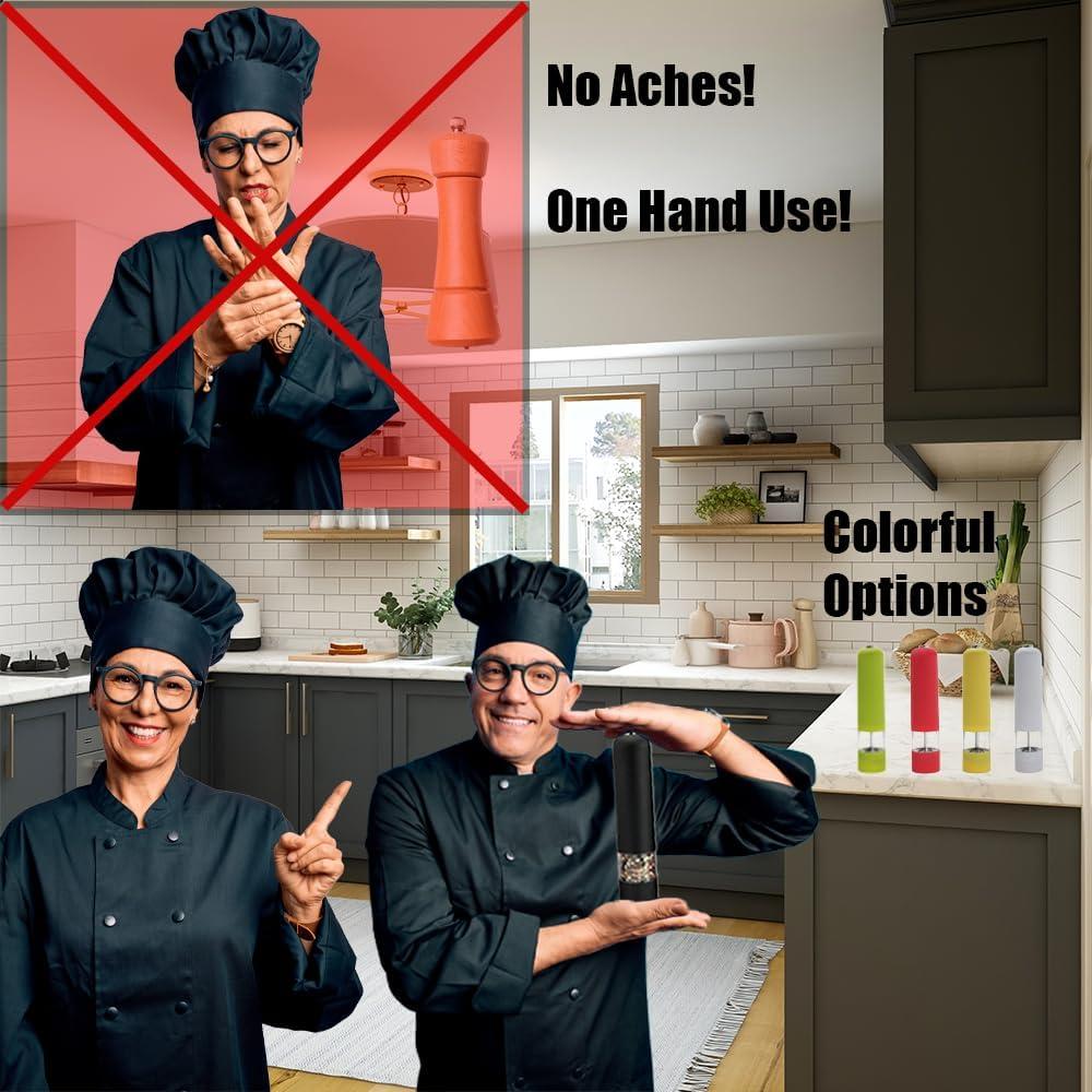 Molino Eléctrico de Sal y Pimienta HIsource Verde 238g