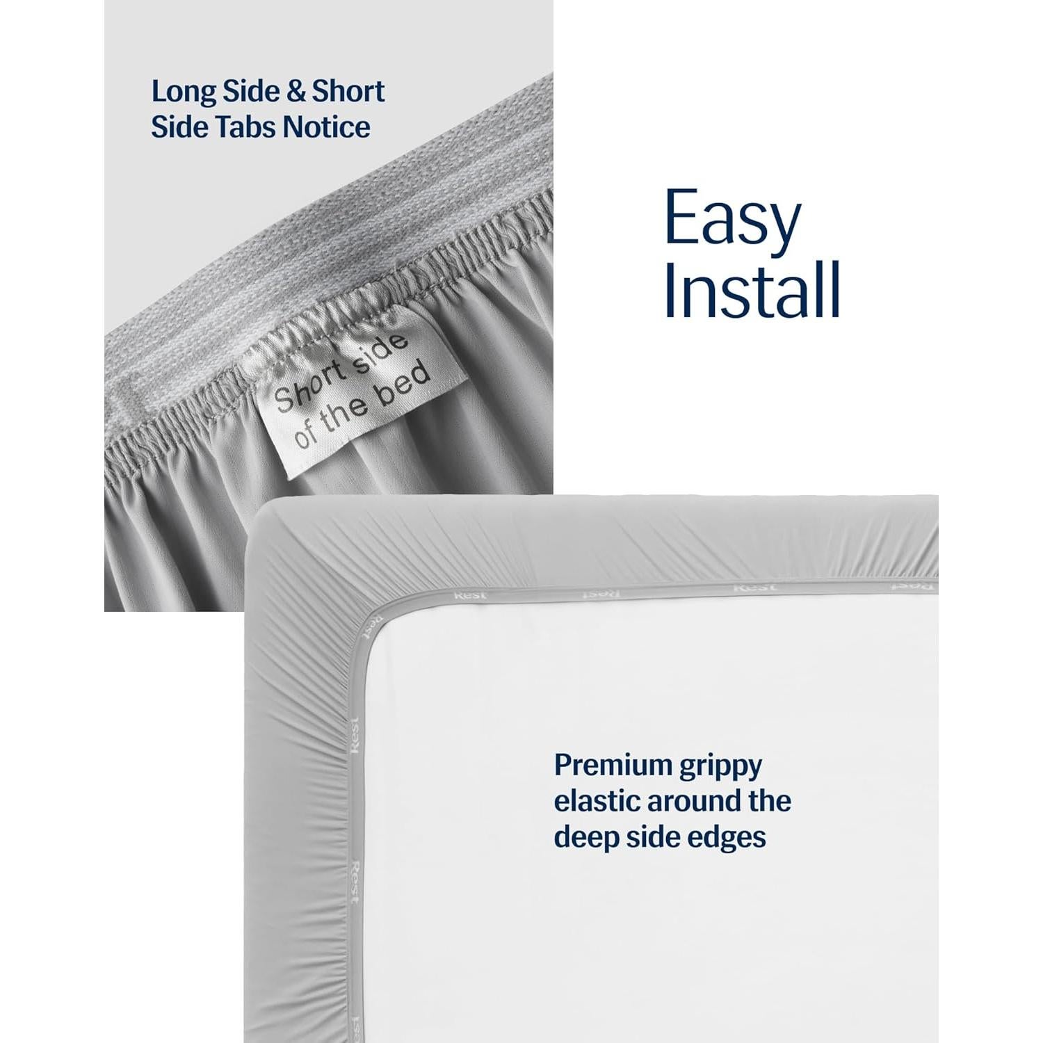 Sábana Ajustable REST Evercool Doble Gris Claro 38cm Profundo