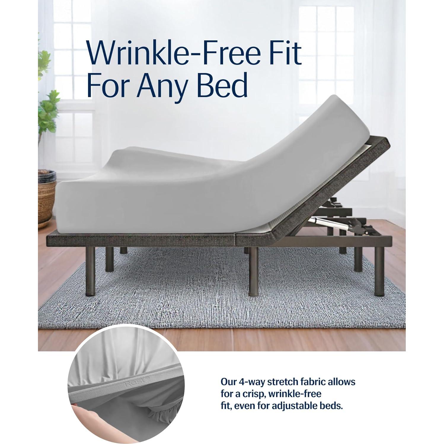 Sábana Ajustable REST Evercool Doble Gris Claro 38cm Profundo