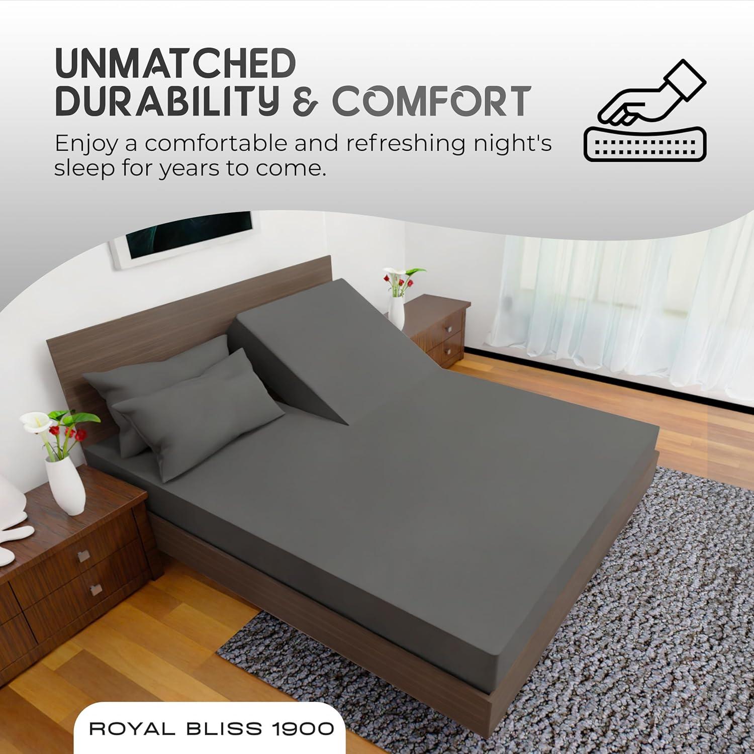 Juego de Sábanas Top Split King Royal Bliss 1900 Algodón Egipcio Gris