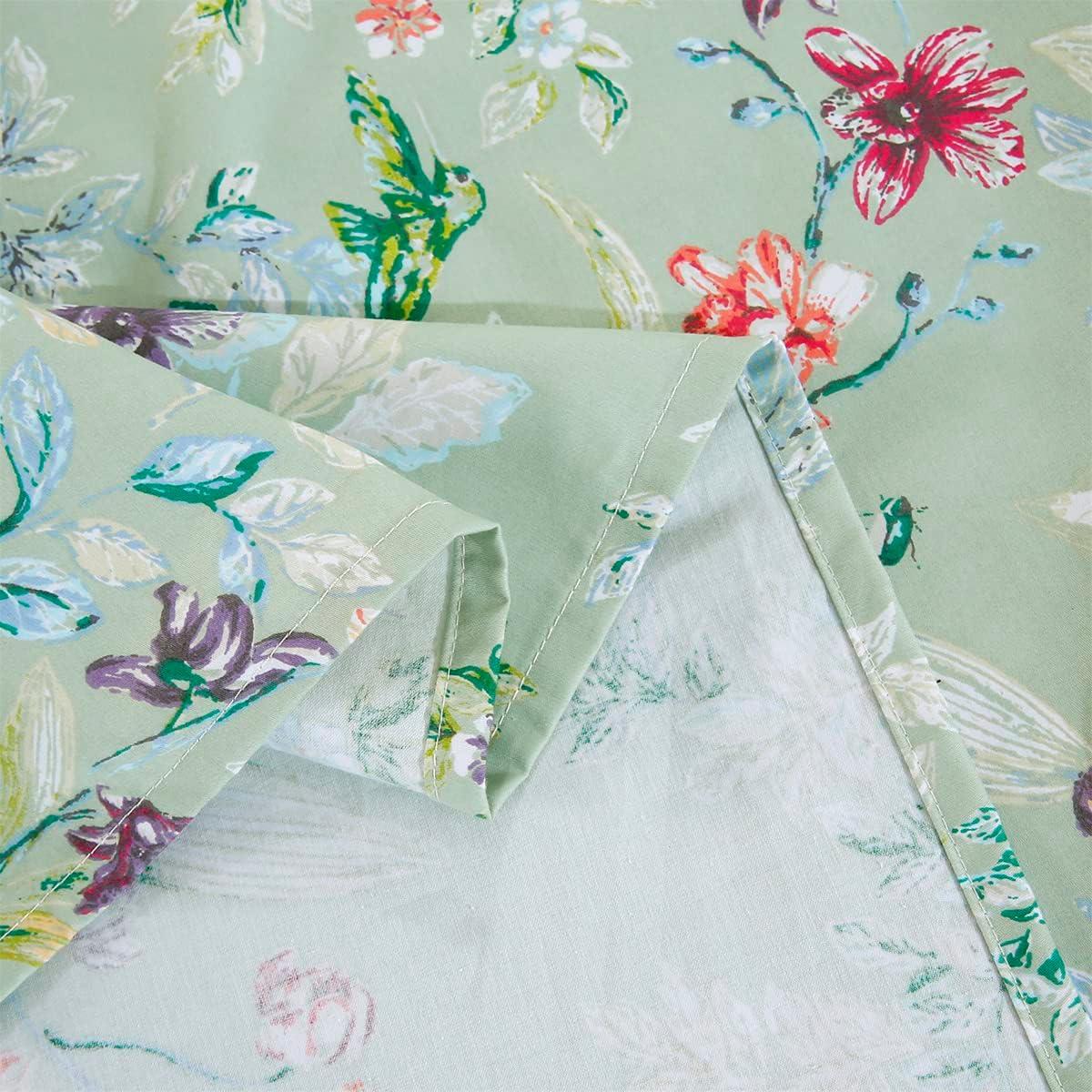 Juego de Sábanas King URBONUR Floral Verde 4 Piezas Algodón