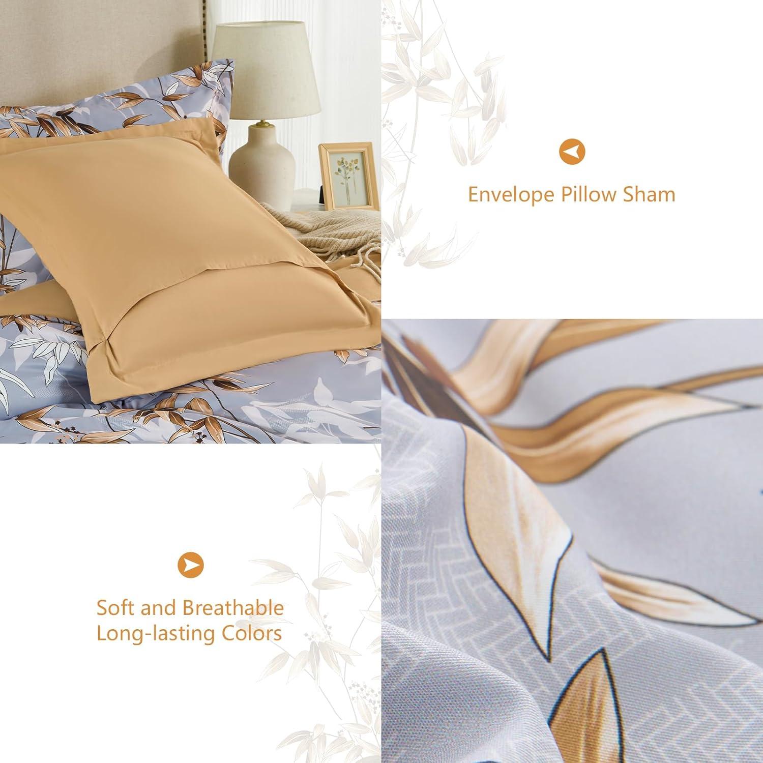 Juego de Edredón Reina Caqui LXWORX - 7 Piezas Microfibra