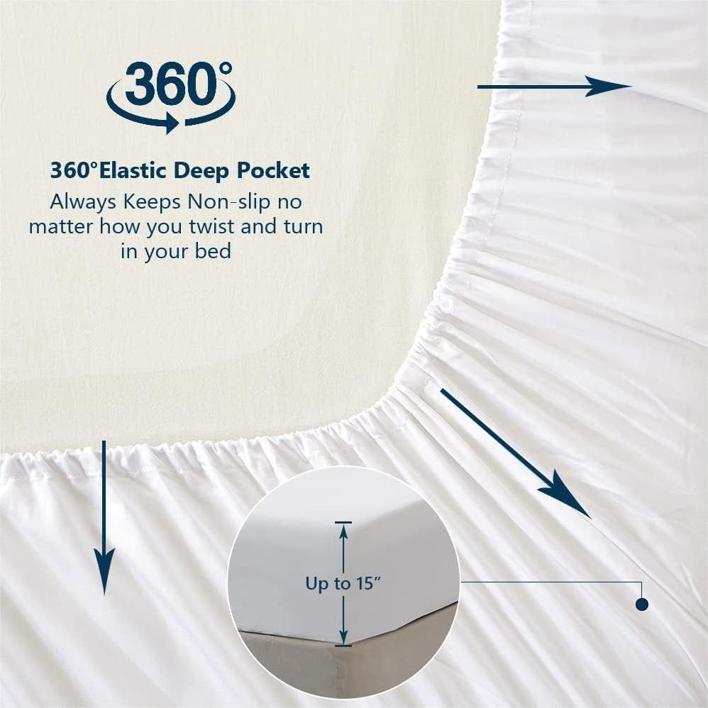 Sábana Ajustable Reina 100% Viscosa de Bambú Simple&Opulence