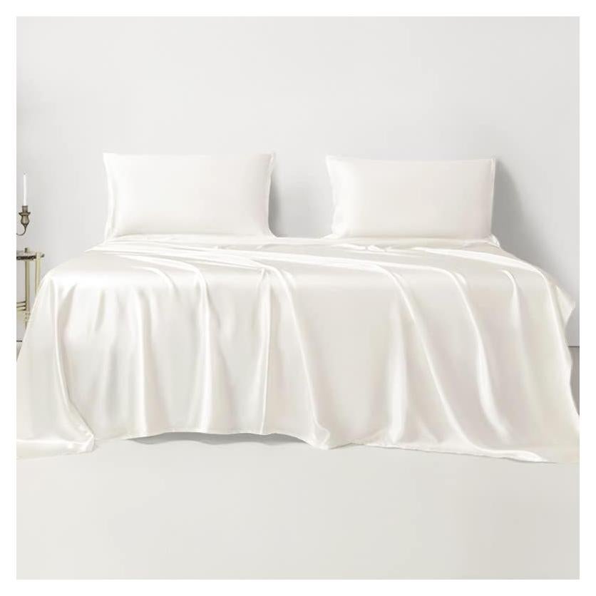 Sábana Plana Queen Linenwalas - Rayón de Bambú Marfil