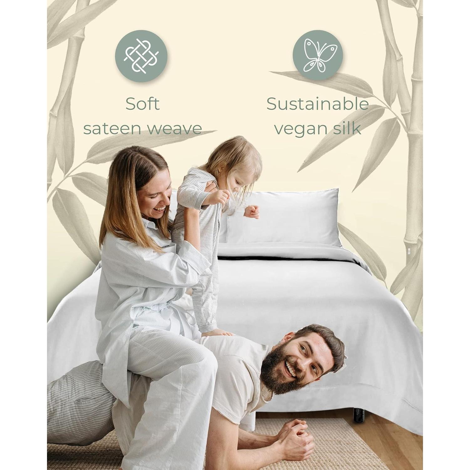 Sábana Plana Queen Linenwalas - Rayón de Bambú Marfil