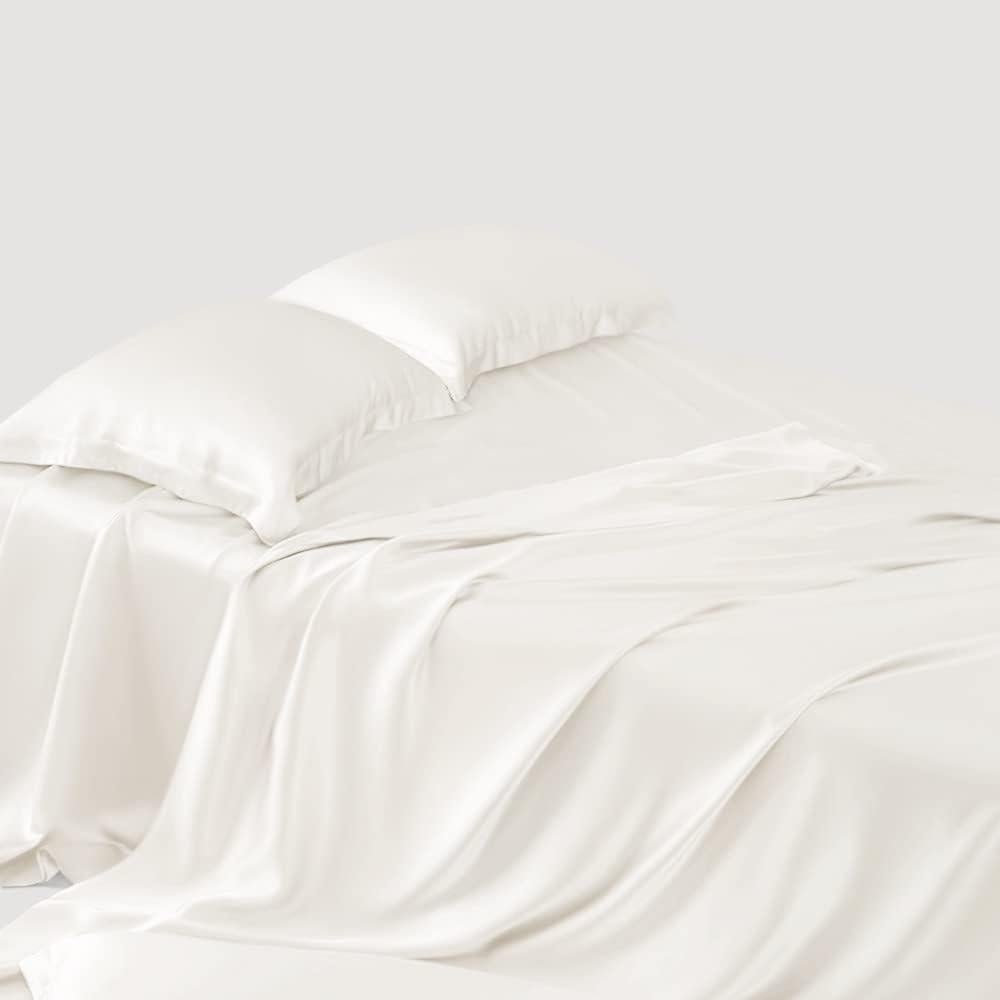 Sábana Plana Queen Linenwalas - Rayón de Bambú Marfil