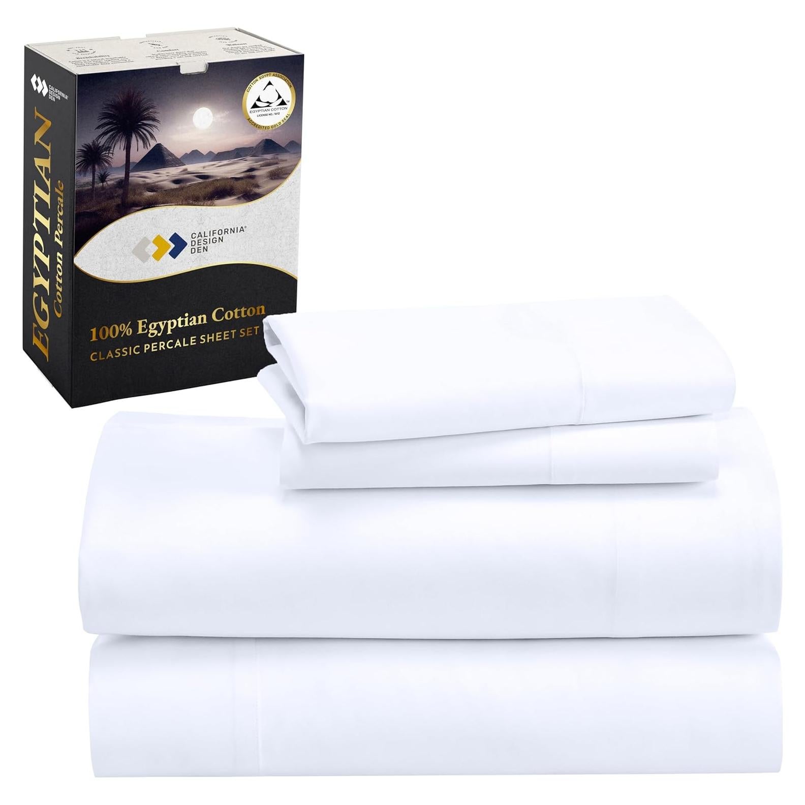 Conjunto de Sábanas Queen California Design Den 100% Algodón Egipcio