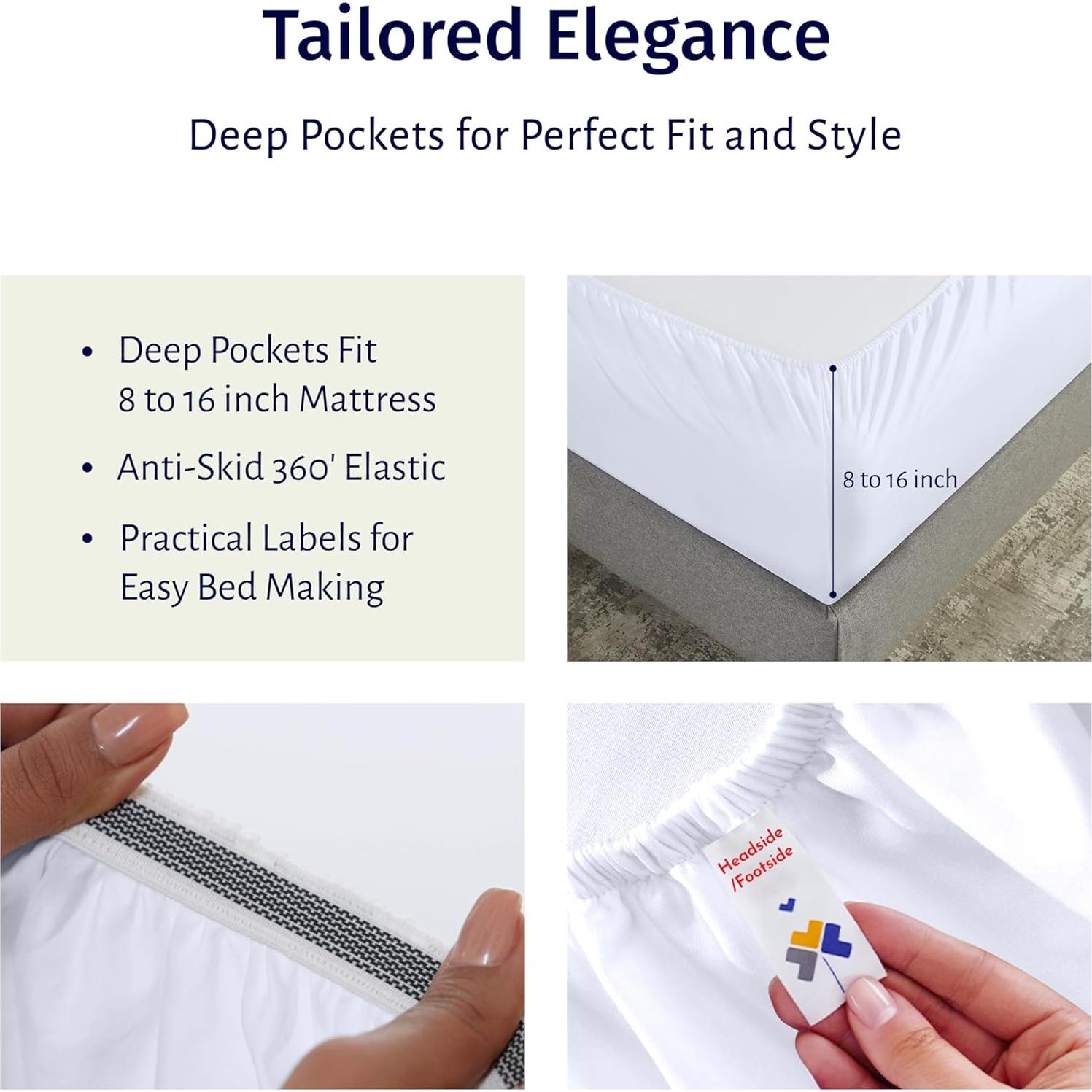 Conjunto de Sábanas Queen California Design Den 100% Algodón Egipcio