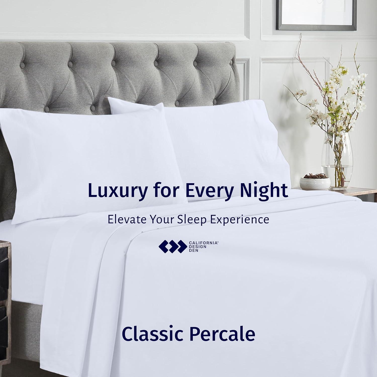 Conjunto de Sábanas Queen California Design Den 100% Algodón Egipcio