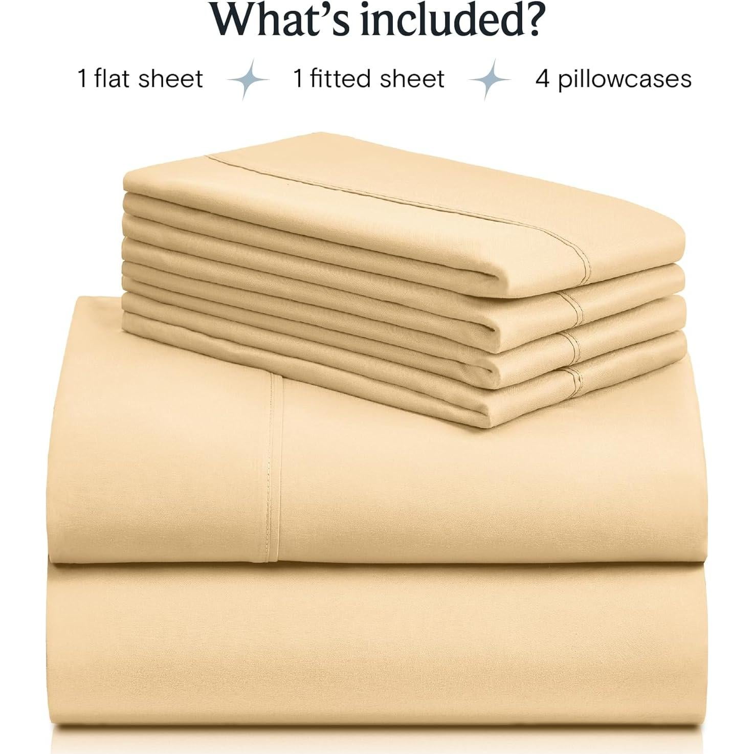 Juego de Sábanas LuxClub 4 Piezas Microfibra Completo Mantequilla