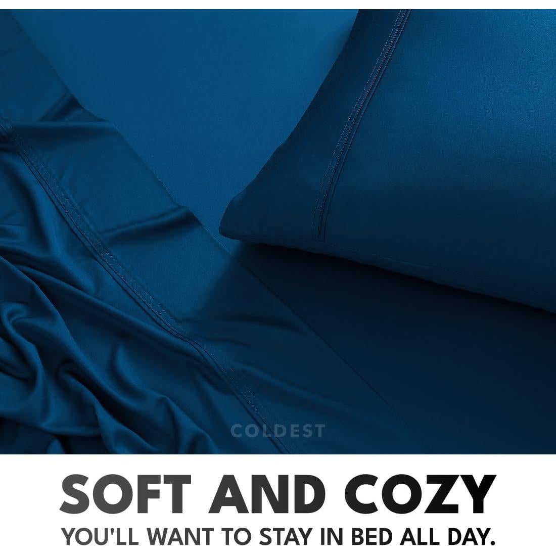 Sábanas 100% Viscosa de Bambú Coldest Queen 5 Piezas Ultra Suaves