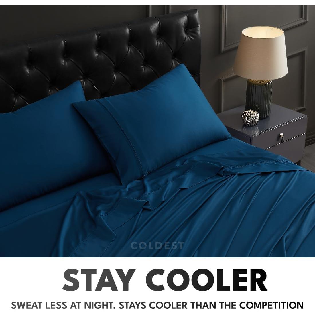 Sábanas 100% Viscosa de Bambú Coldest Queen 5 Piezas Ultra Suaves