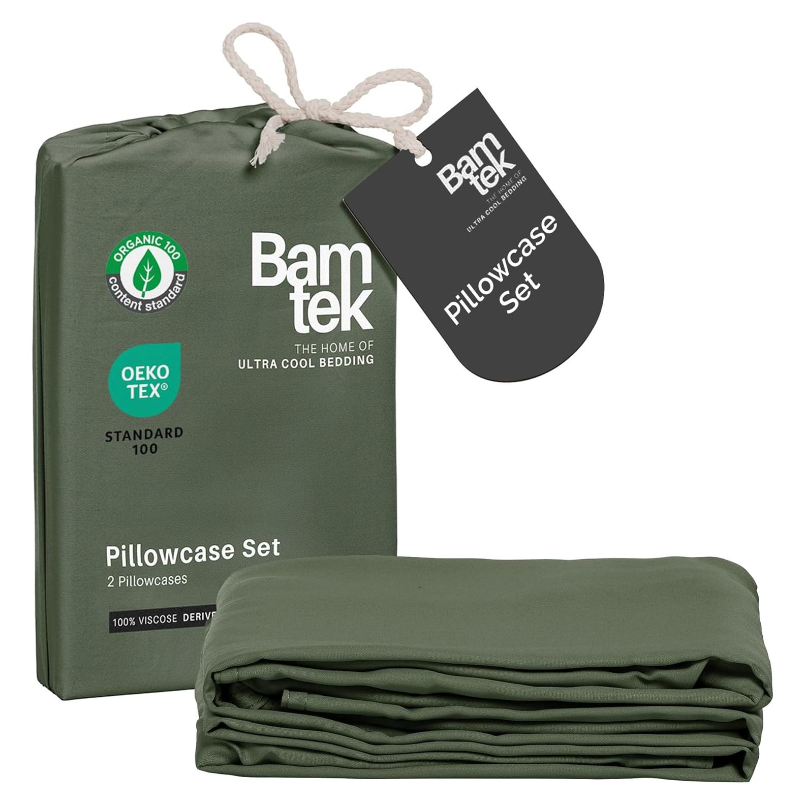 Juego de Fundas de Almohada Queen Bamtek 100% Viscosa de Bambú