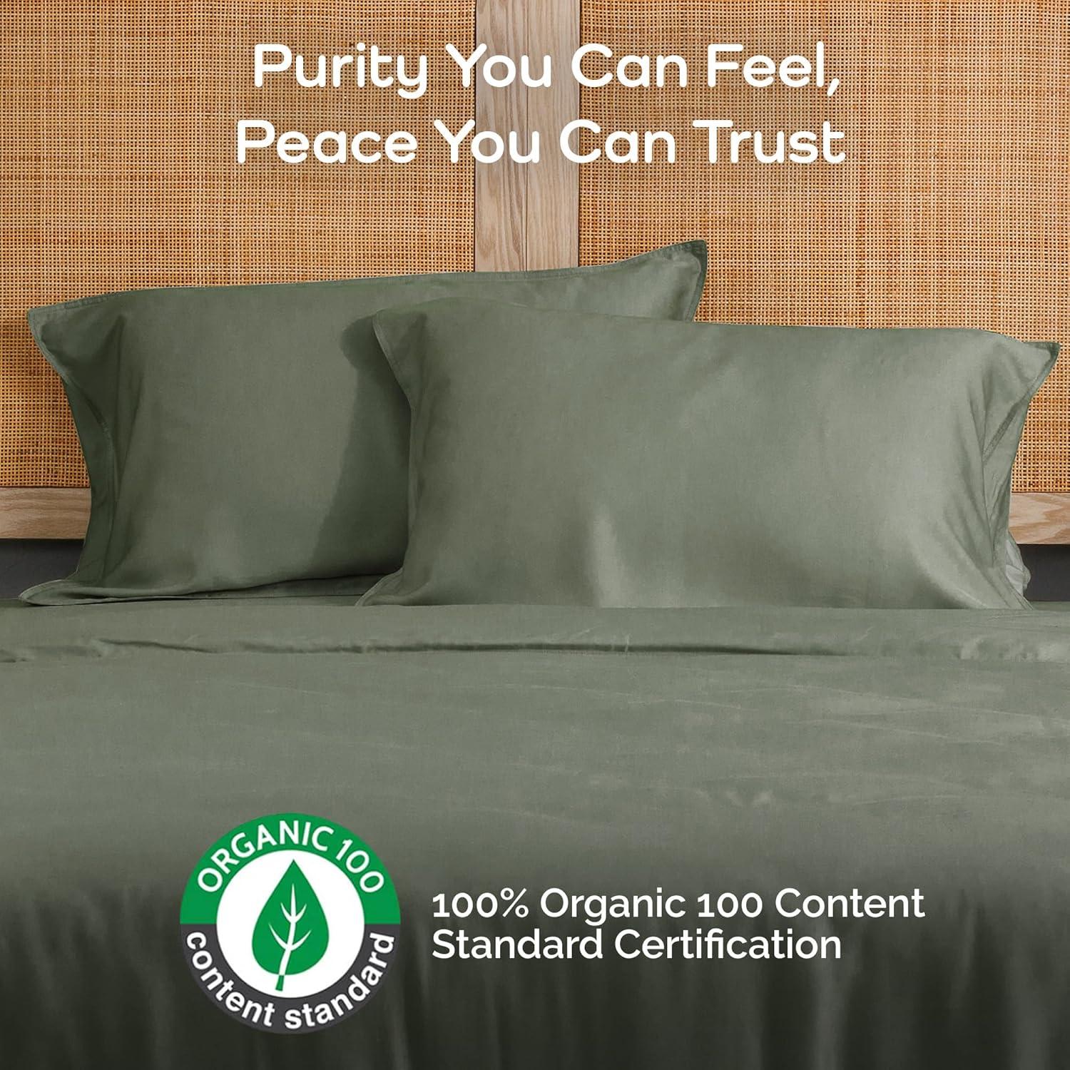 Juego de Fundas de Almohada Queen Bamtek 100% Viscosa de Bambú