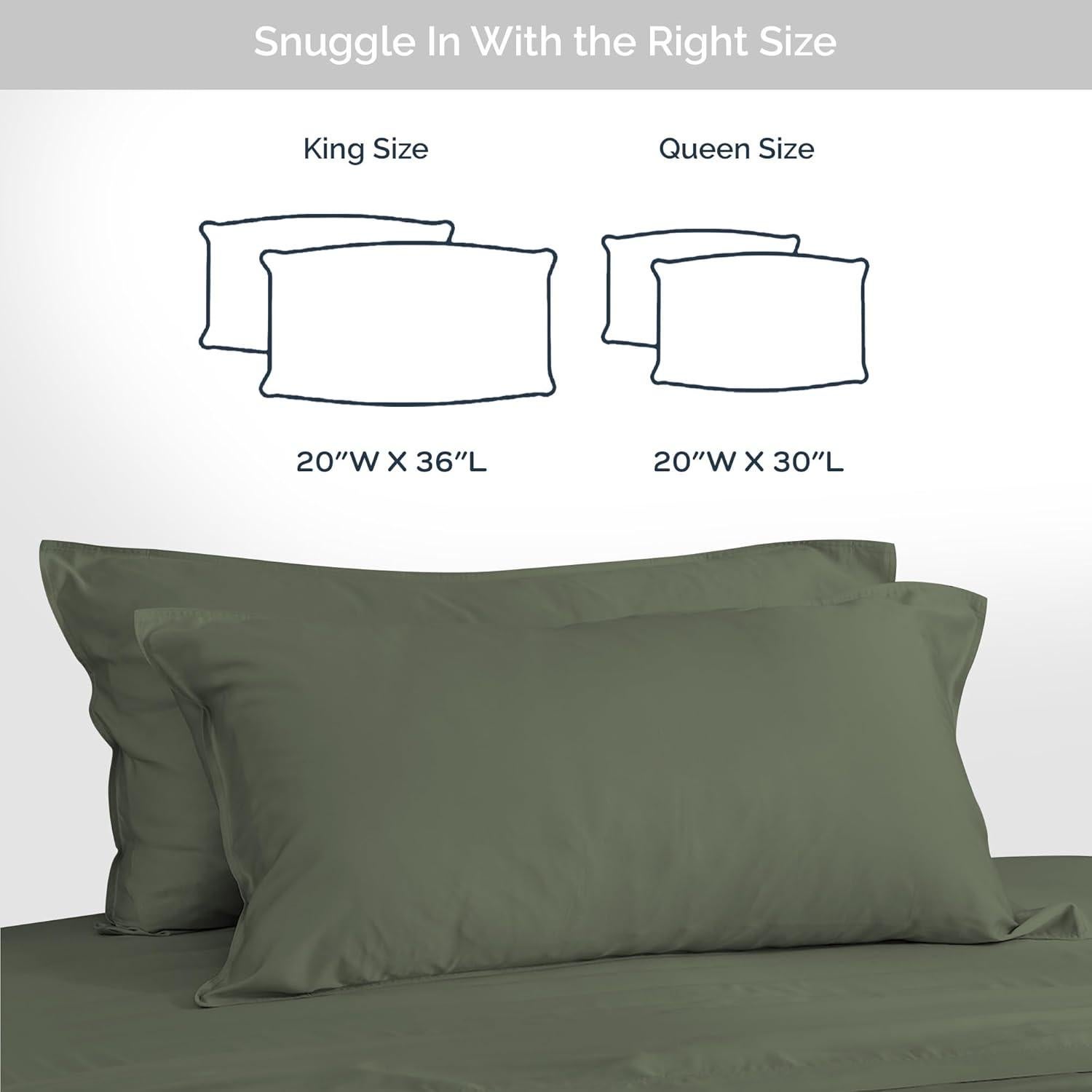 Juego de Fundas de Almohada Queen Bamtek 100% Viscosa de Bambú