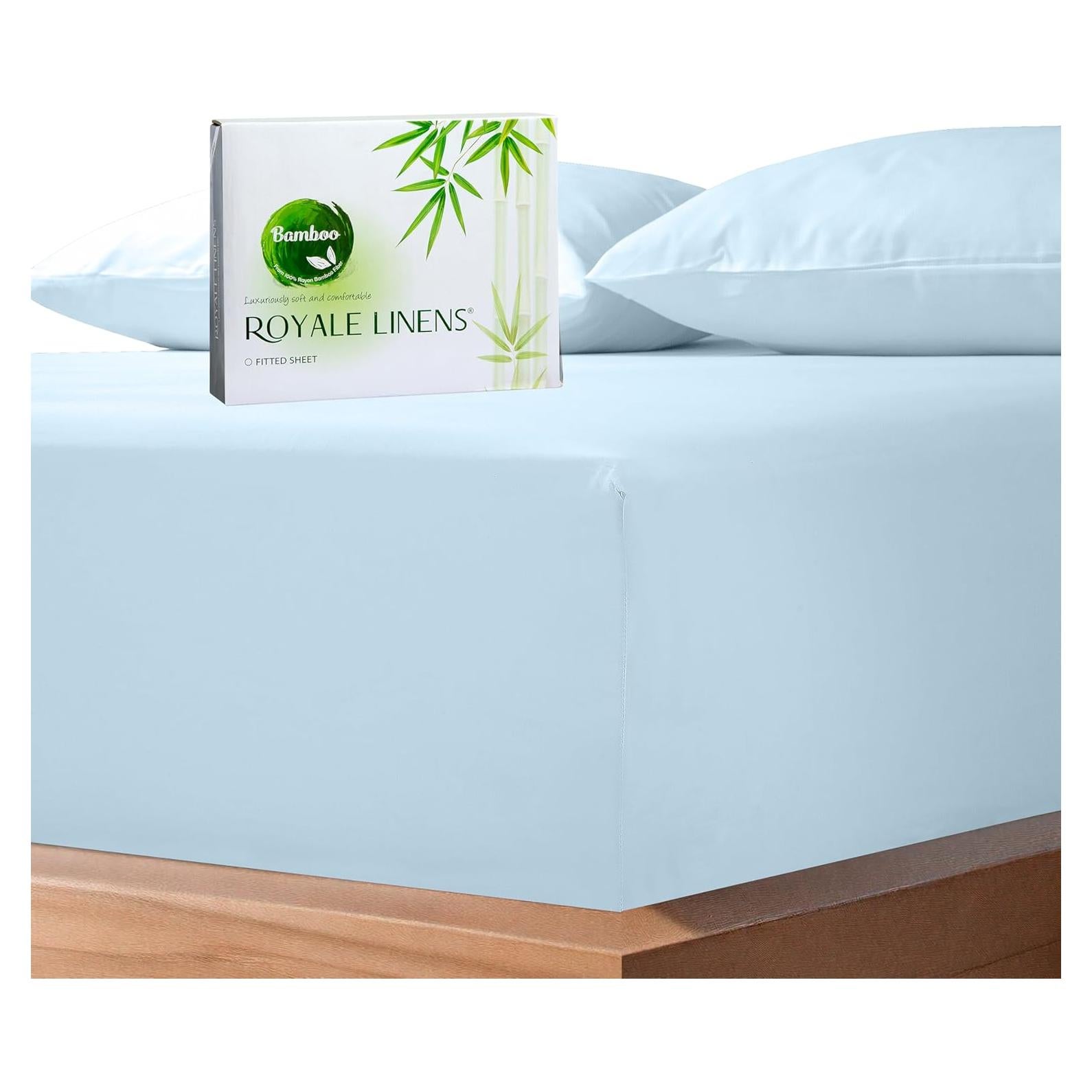 Sábana Ajustable Royale Linens Rayón de Bambú Reina Azul Lago