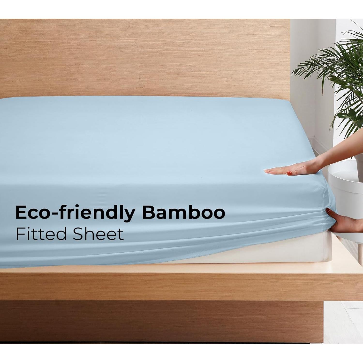 Sábana Ajustable Royale Linens Rayón de Bambú Reina Azul Lago