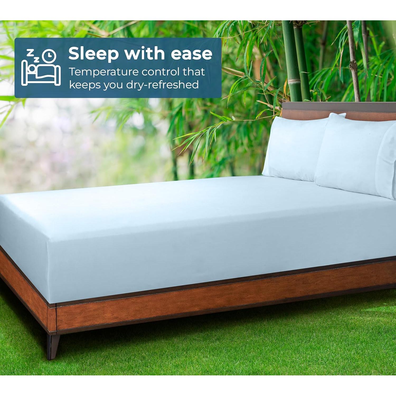 Sábana Ajustable Royale Linens Rayón de Bambú Reina Azul Lago