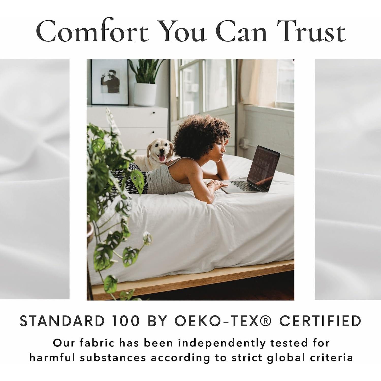 Juego de Sábanas Queen 4 Piezas Bamboo Bay 100% Viscosa Blanca