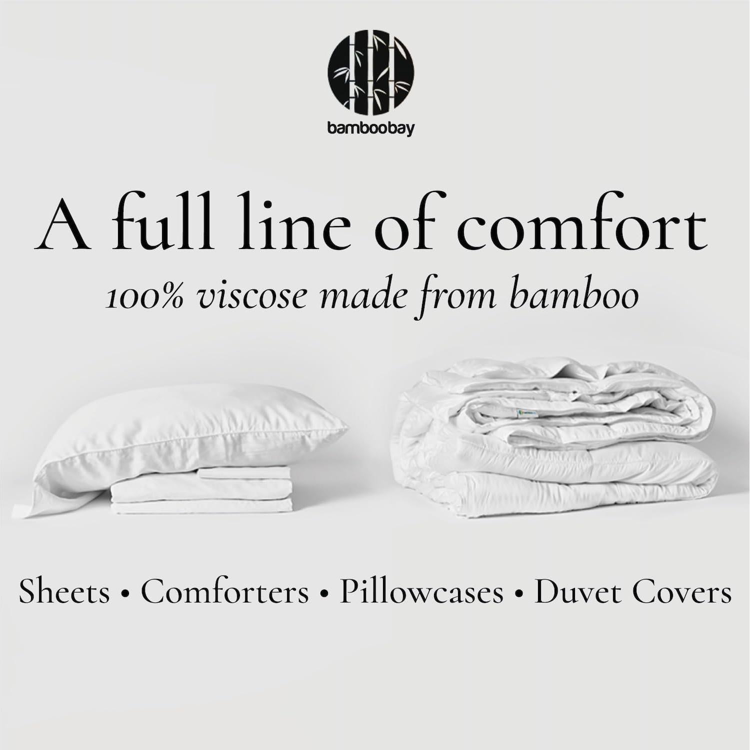 Juego de Sábanas Queen 4 Piezas Bamboo Bay 100% Viscosa Blanca