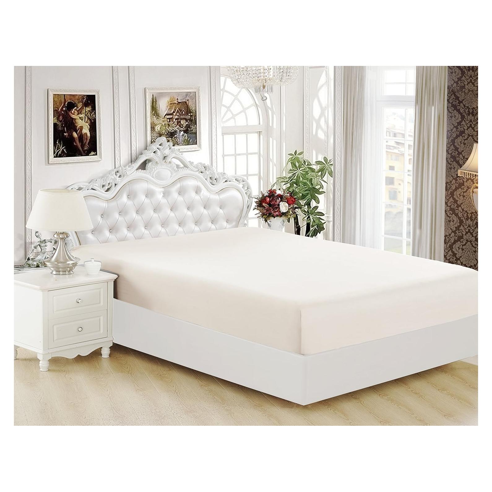 Sábana Ajustable Reina Marfil Decoración Marina Rayón Bambú