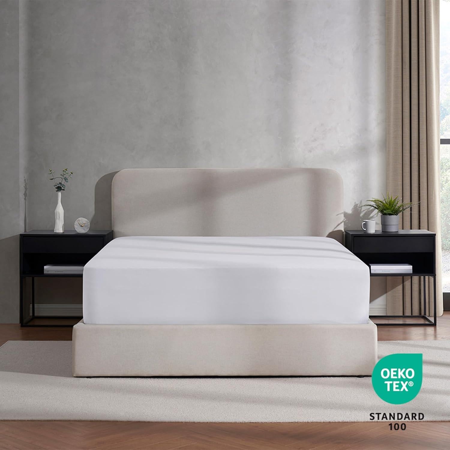 Sábana Ajustable Reina Nestl Blanca 24" Profunda Microfibra