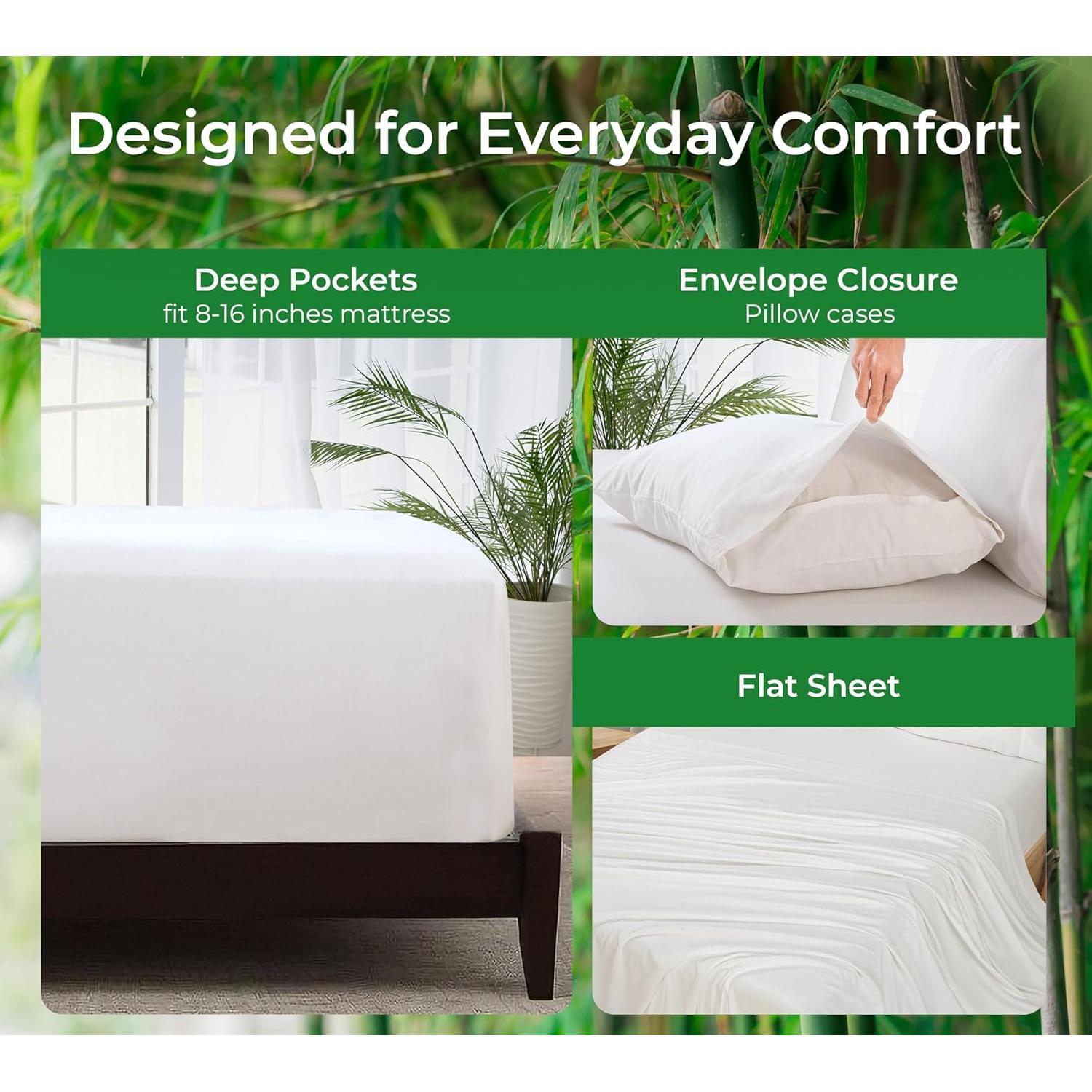 Juego de Sábanas Reina Royale Linens Viscosa Refrigerante 4 Piezas