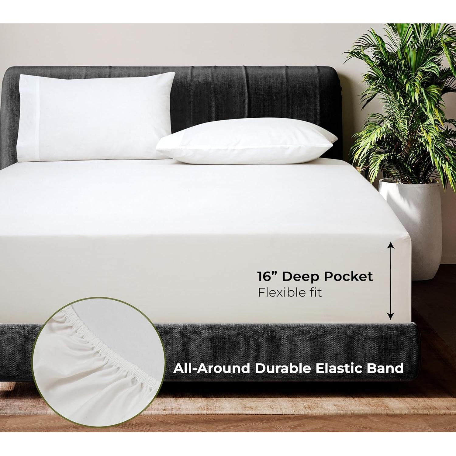 Juego de Sábanas Reina Royale Linens Viscosa Refrigerante 4 Piezas