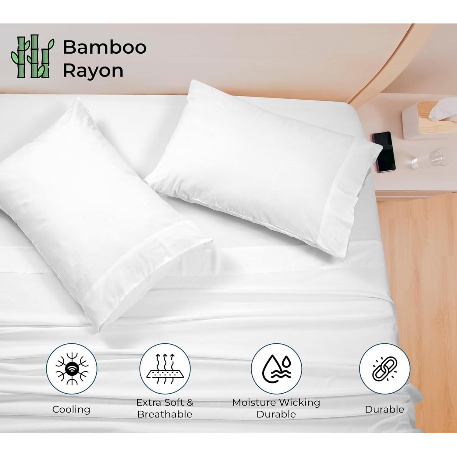 Juego de Sábanas Reina Royale Linens Viscosa Refrigerante 4 Piezas