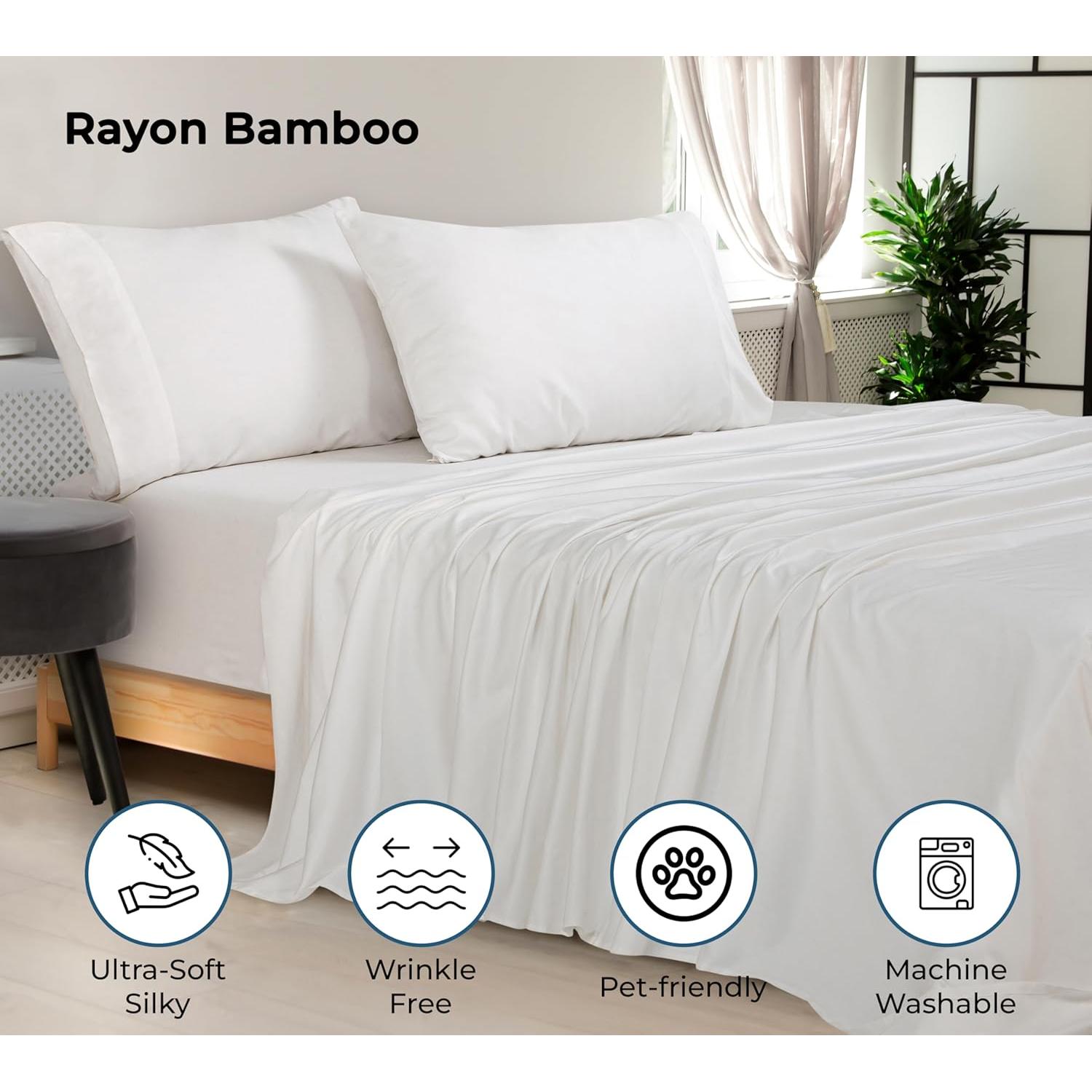 Juego de Sábanas Reina Royale Linens Viscosa Refrigerante 4 Piezas