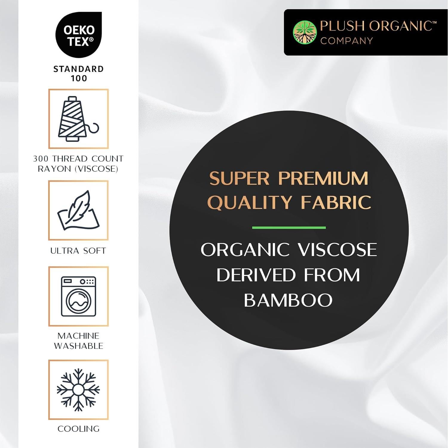 Juego de Sábanas de Lujo Queen Plush Organic 4 Piezas Viscosa