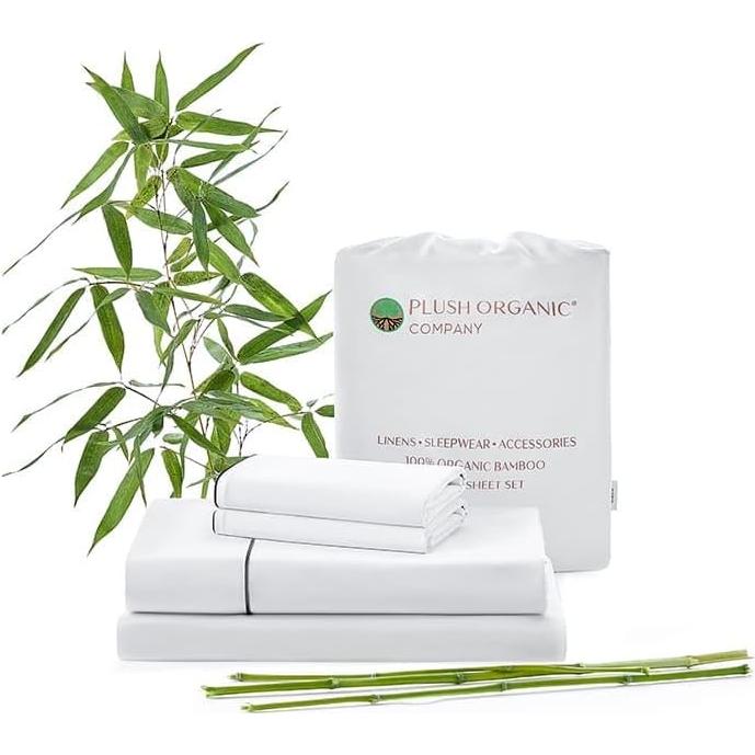 Juego de Sábanas de Lujo Queen Plush Organic 4 Piezas Viscosa