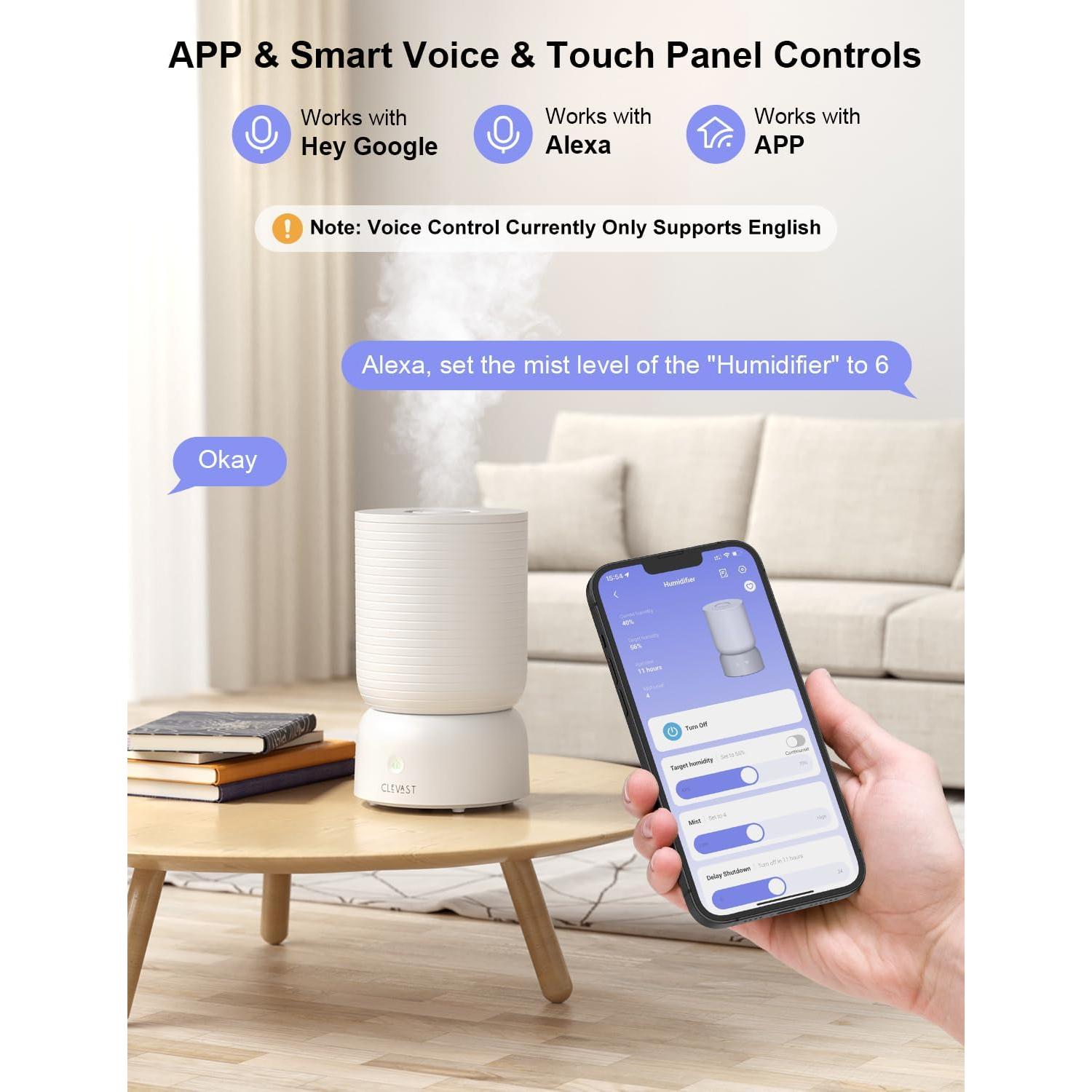 Humidificador Inteligente CLEVAST CL-HD01 3L Ultrasonido Wi-Fi