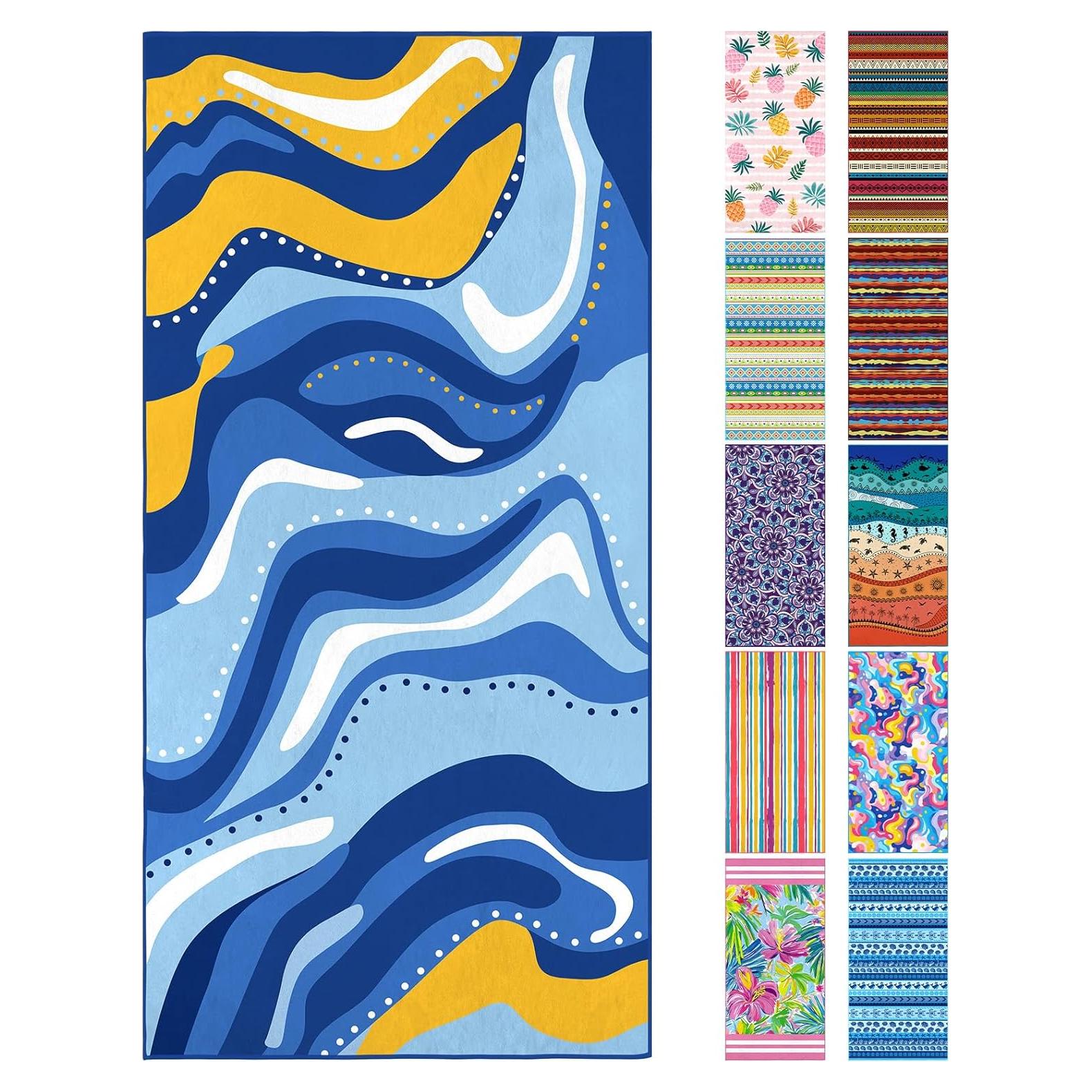 Toalla de Playa Microfibra Queenshin 180x90 cm Secado Rápido