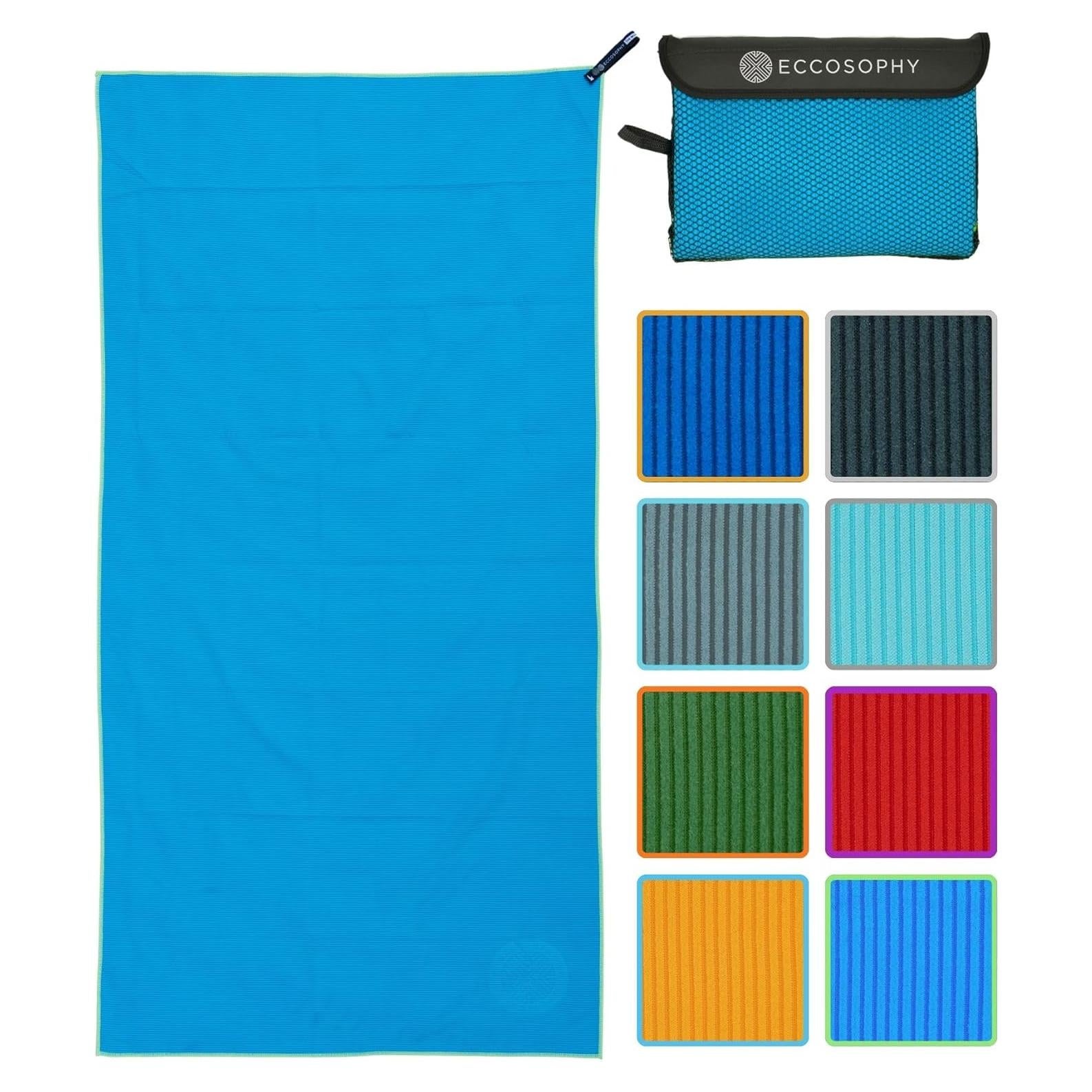 Toalla de Playa Microfibra ECCOSOPHY Grande Azul 180x89 cm