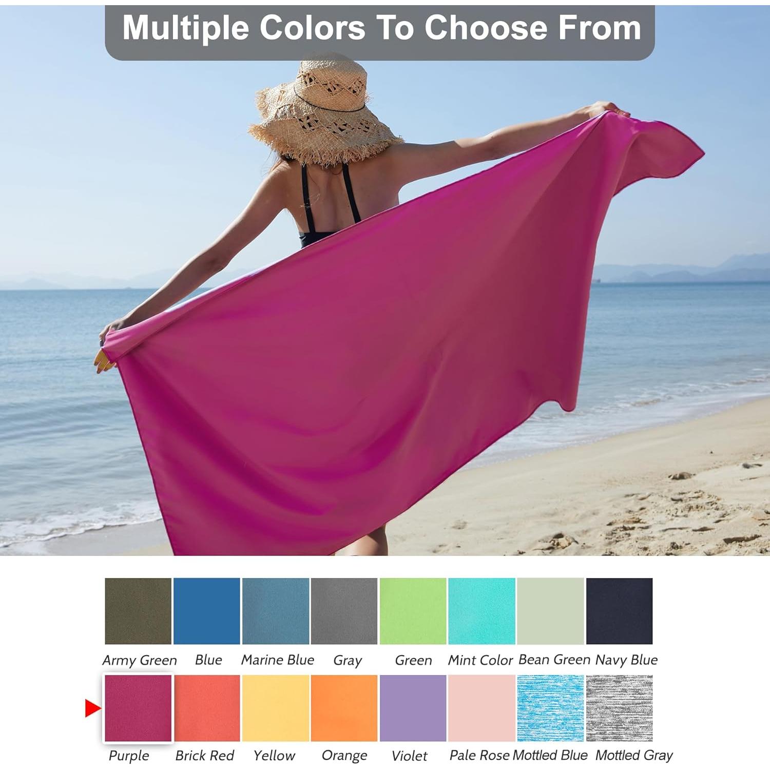 Toalla de viaje microfibra Rainleaf 2 Pack 76x152cm y 41x81cm