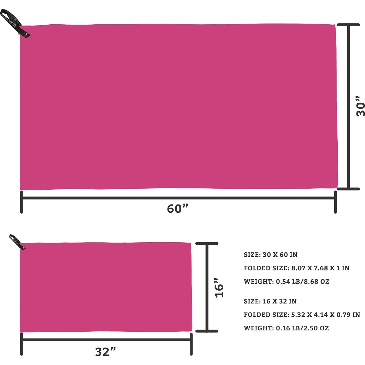 Toalla de viaje microfibra Rainleaf 2 Pack 76x152cm y 41x81cm