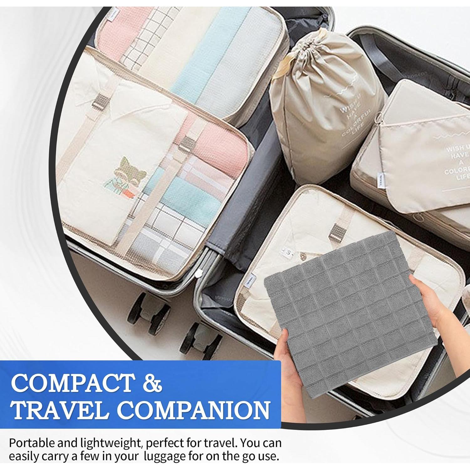 Toallas de Baño Microfibra HOMERHYME 2 Piezas 56x122 cm Gris