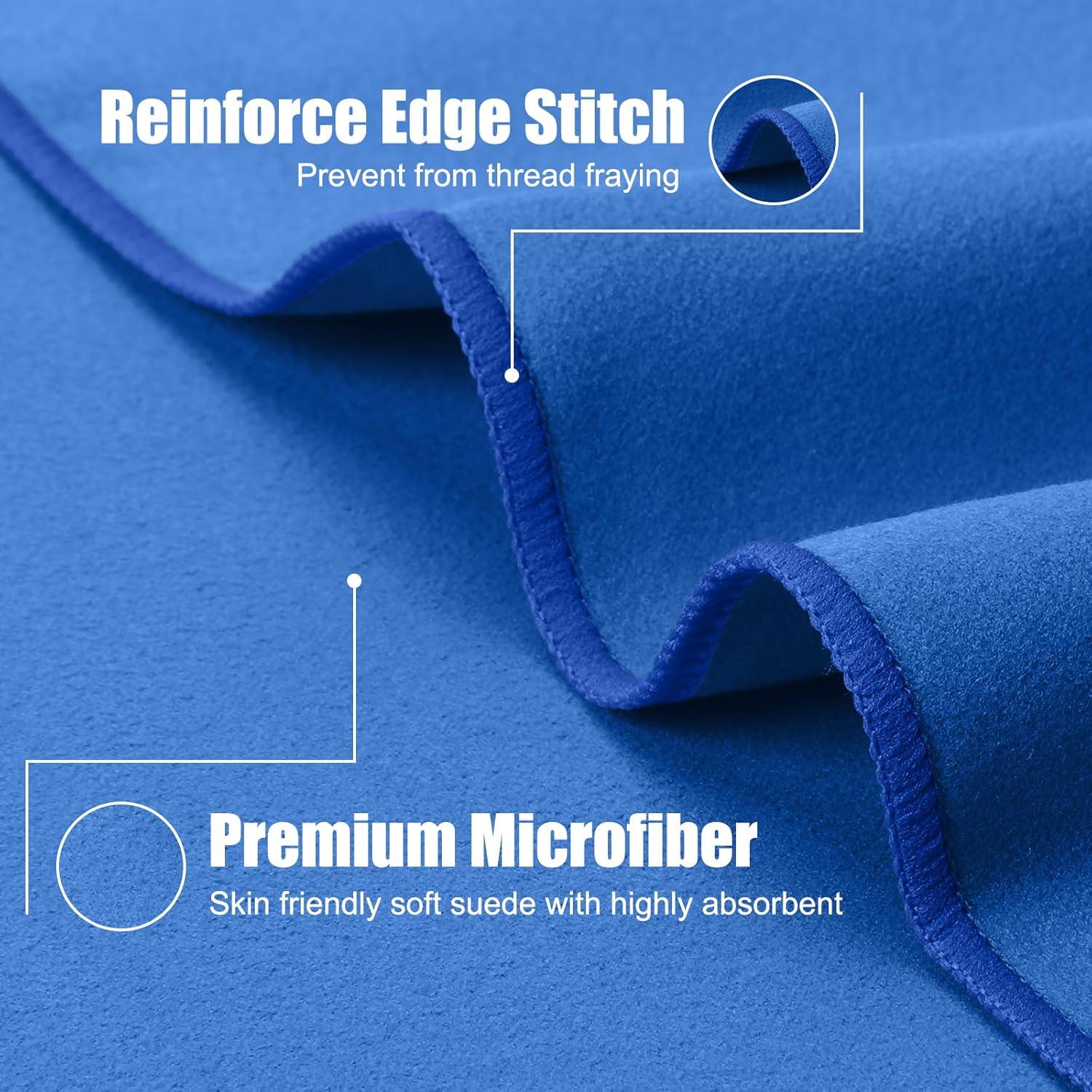 Toalla de Secado Rápido Haoteey 3 Tamaños Microfibra Azul