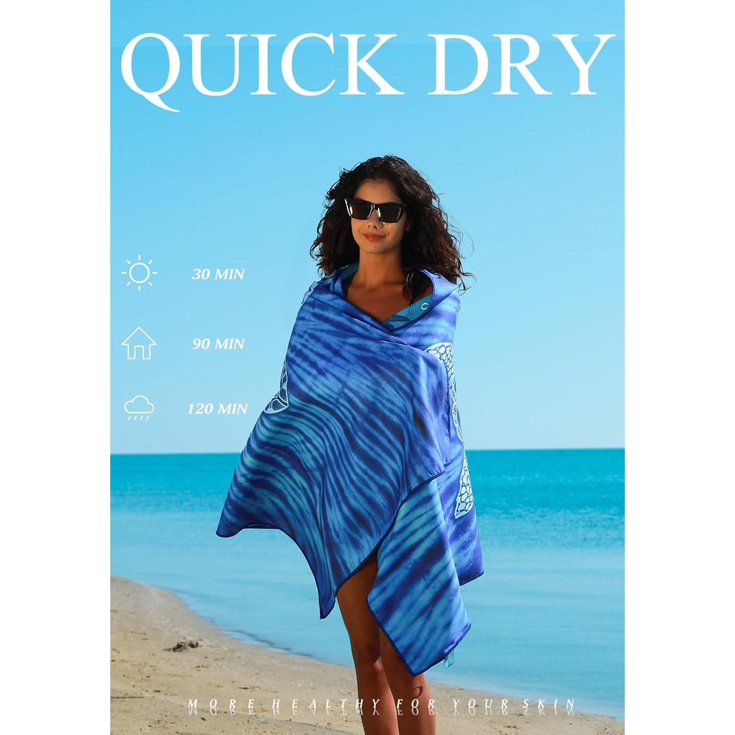 Toallas de Playa Microfibra Yongoes 4 Piezas 81x180 cm Secado Rápido